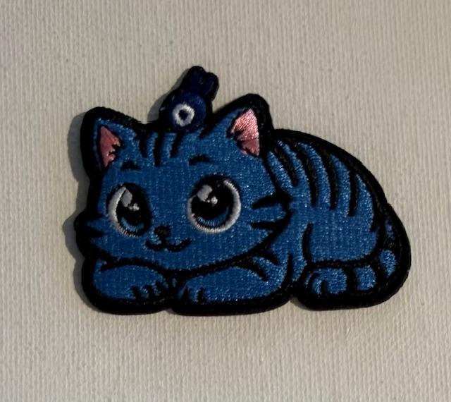 Blue Huntrix cat hat patch