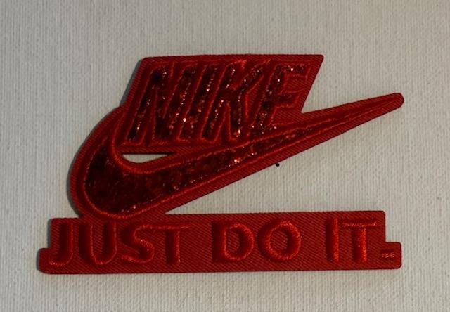 Red Nike bling hat patch