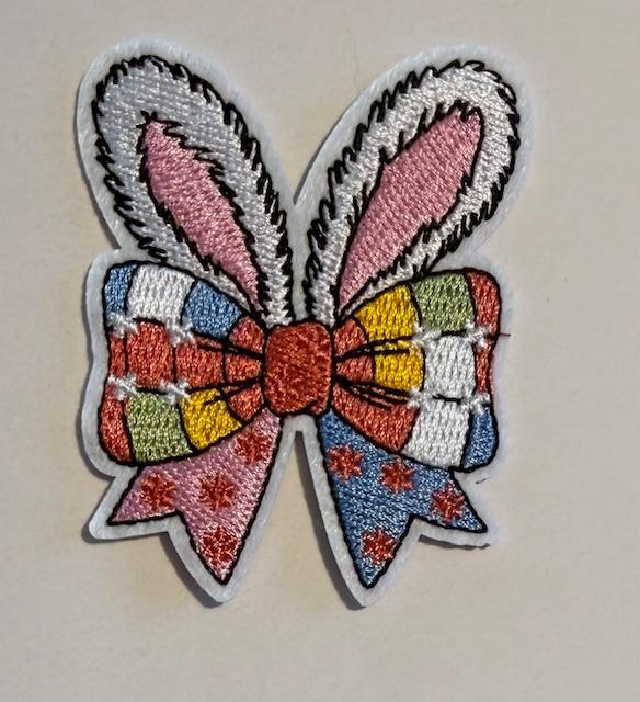 Easter bow, bunny ears hat patch