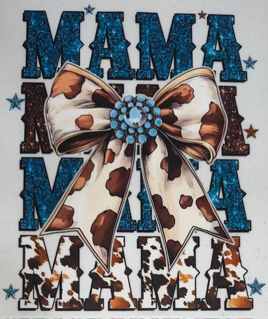 Mama Mama Mama Mama-western cow print bow