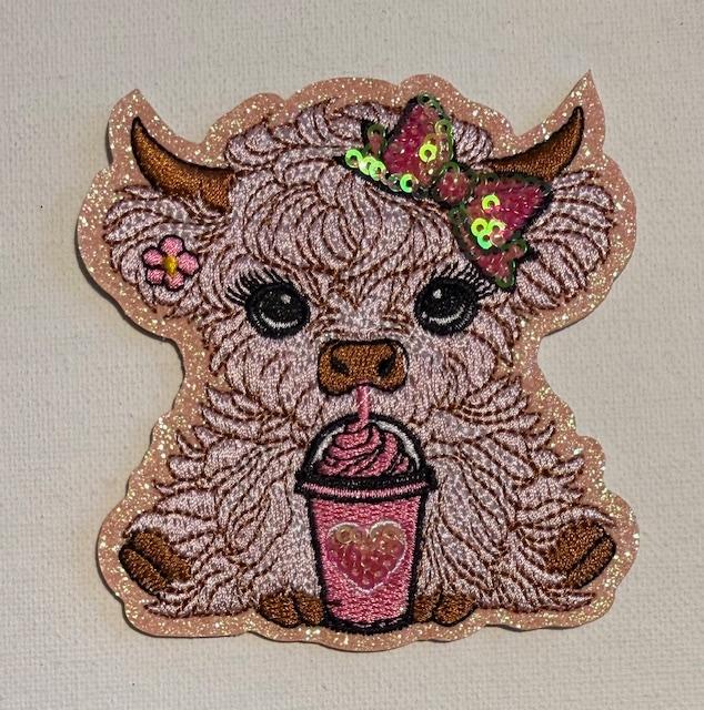 Pink Cow- hat patch
