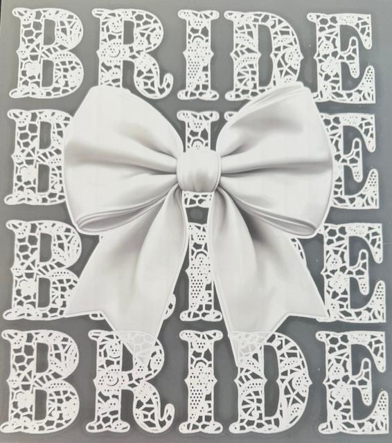 Bride - white lace, white bow