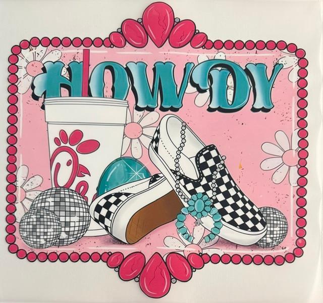 Howdy - Teal/pink chicfilet, vans