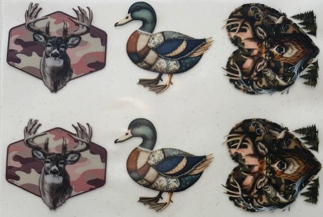 Hunting collage, duck in middle