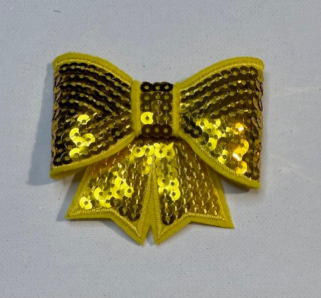 Yellow Bling 3d bow hat patch