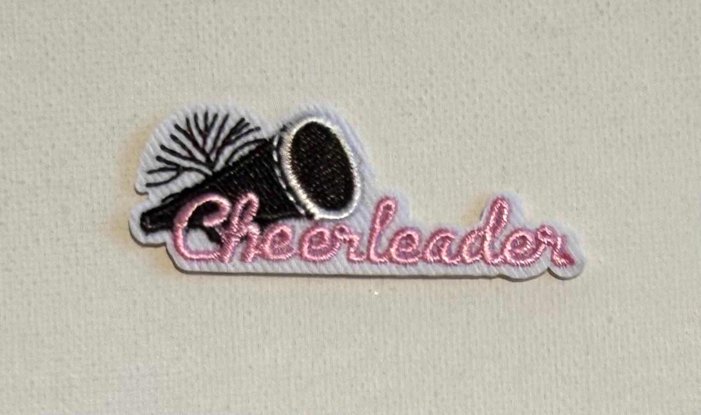 Cheerleader w/ black megaphone hat patch