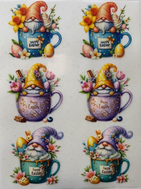 Easter Gnomes in cups-6pc