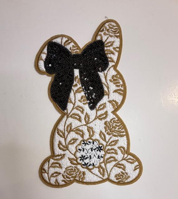 Bunny patch w/ black bow