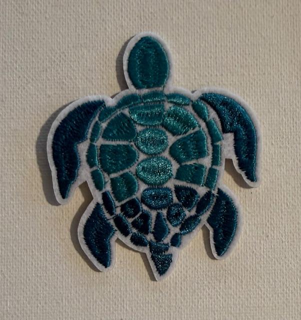 Turquoise turtle hat patch