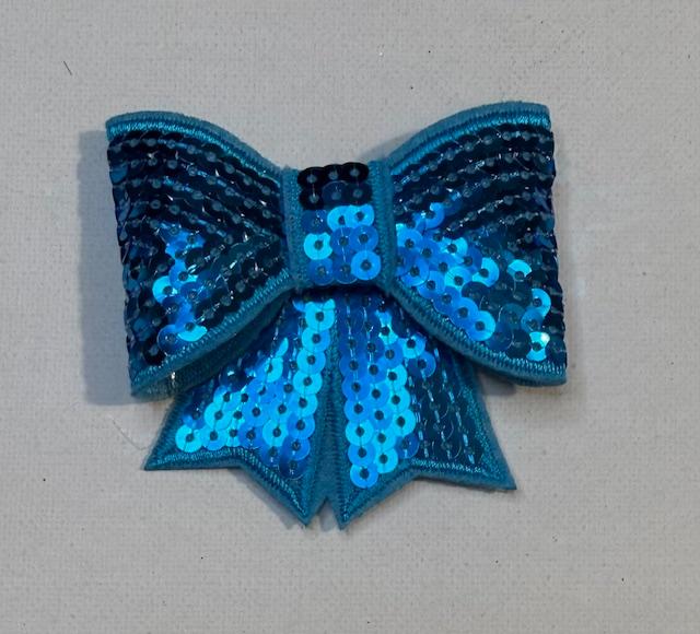 Blue Bling 3d bow hat patch