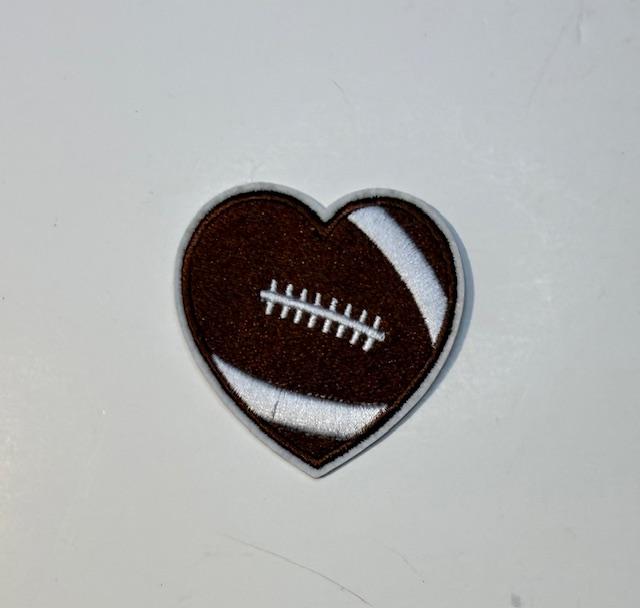 Football heart hat patch