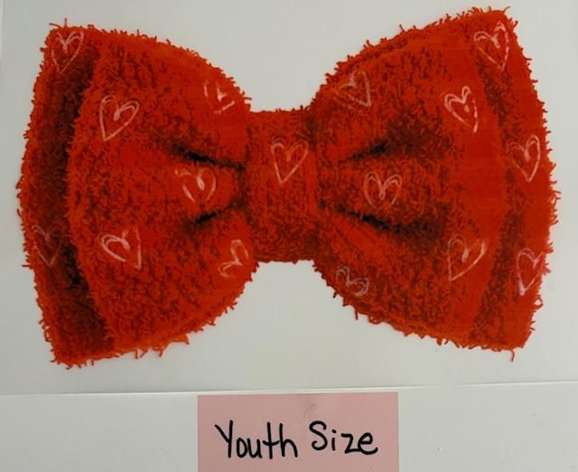 Big red bow w/ hearts -yarn