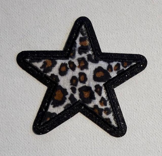 Black Cheeta star - hat patch