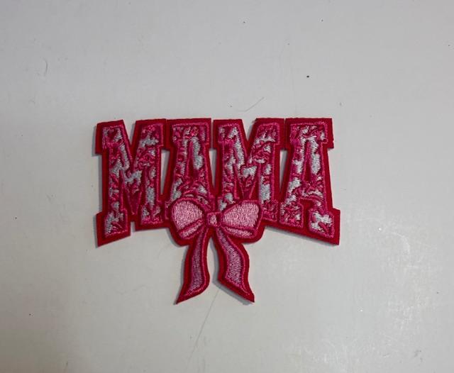 Mama pink cheetah print hat patch