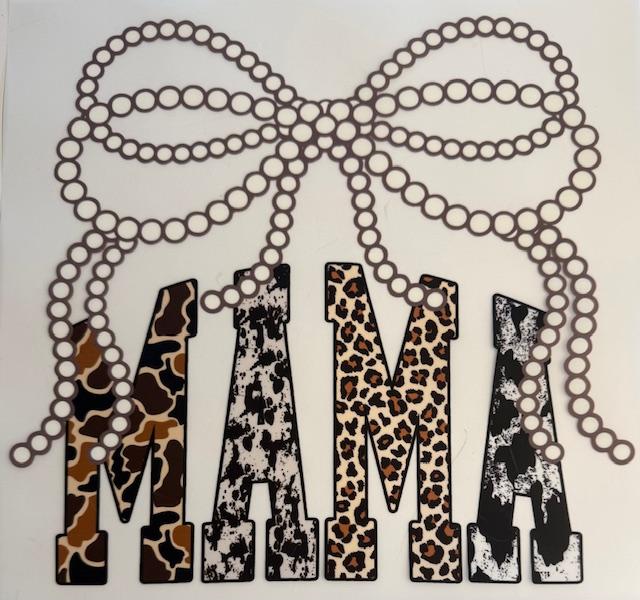 Mama-animal print w/ pearl bow