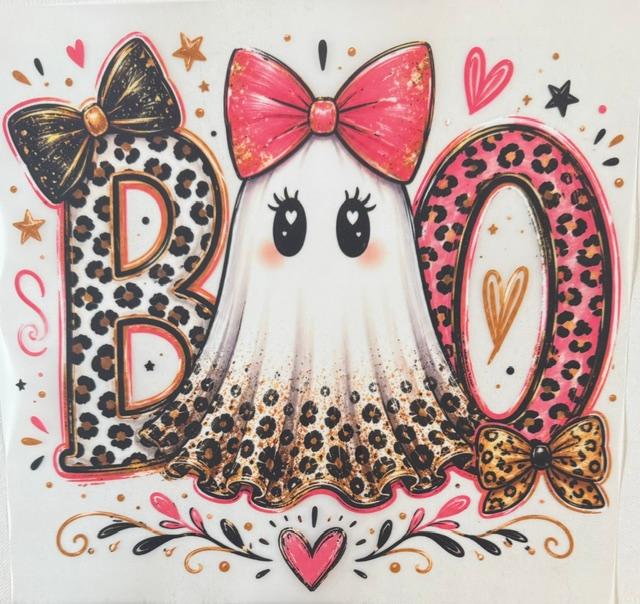 Boo - Ghost w/ pink bow, black bow on B