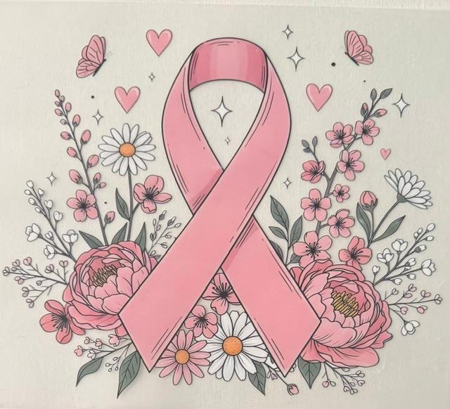 Pink Cancer bow pink flowers