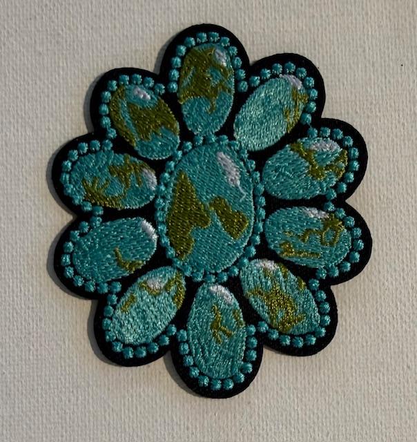 Teal concho hat patch