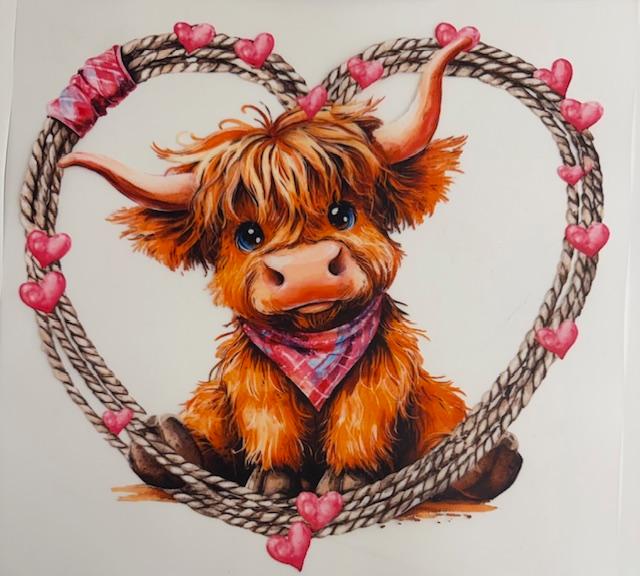Cow in heart rope