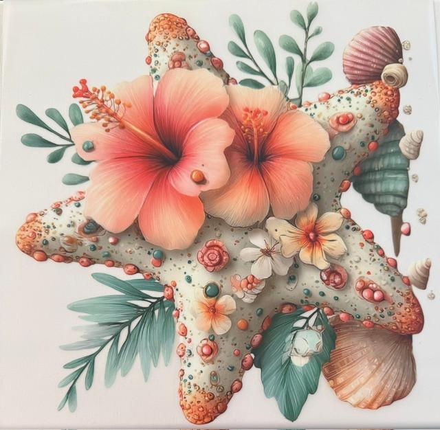 Starfish with flowers