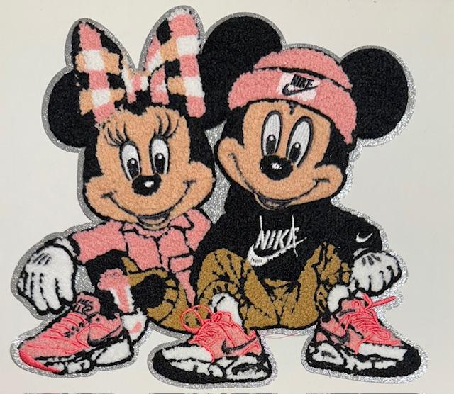 Mickey & Minnie pink patch