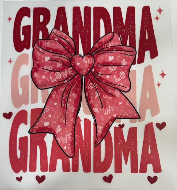 Grandmas - pink bow, hearts