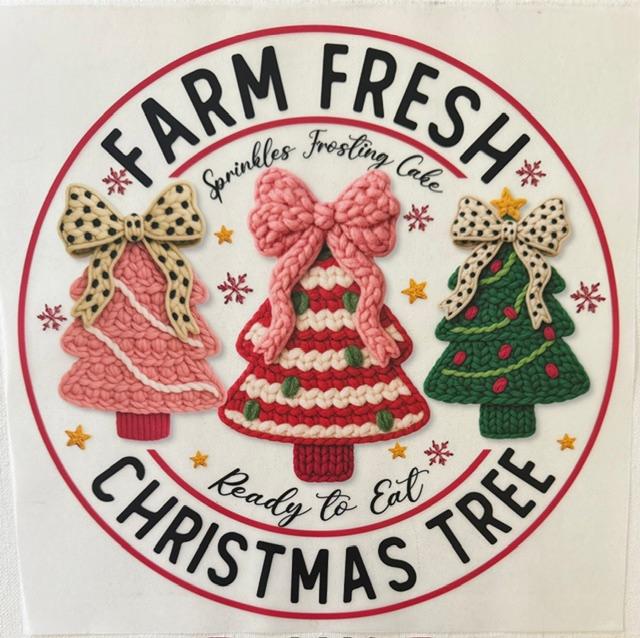 Farm fresh Christmas Tree - circle, yarn