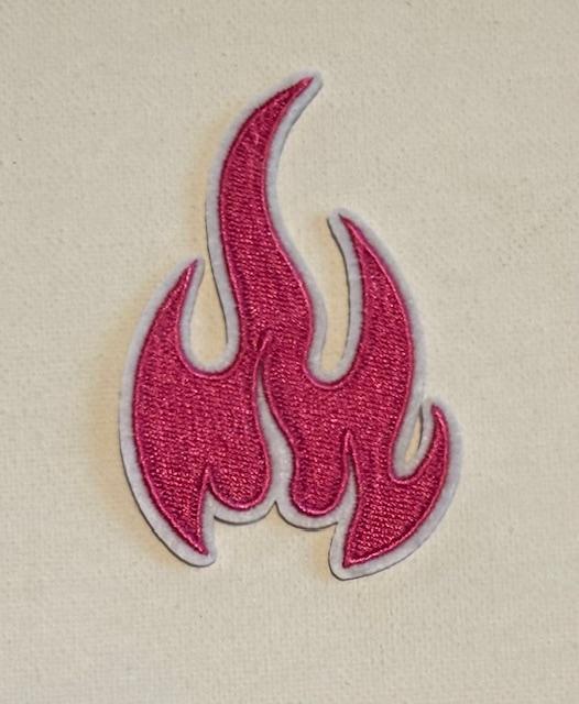 Pink flame hat patch