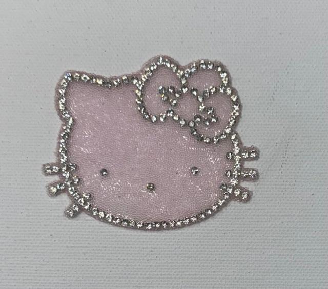 HK pink hat patch, bling outline