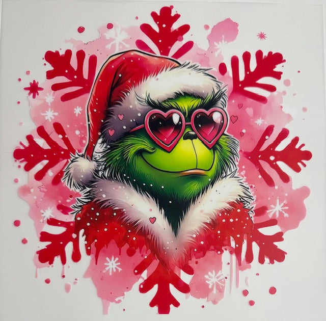 Grinch-pink snowflake