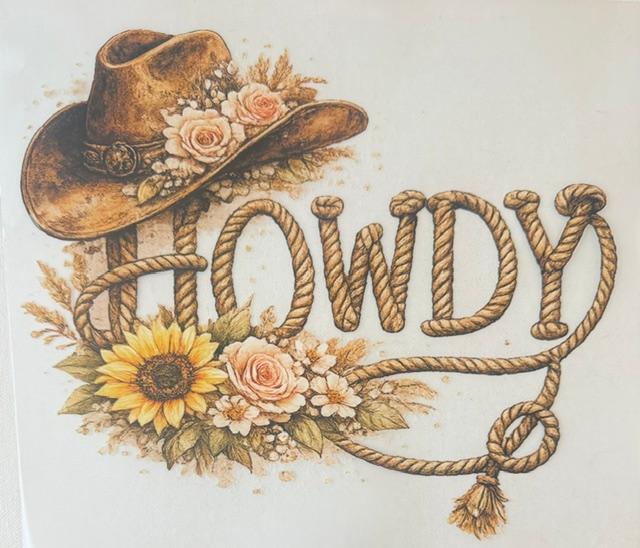 Howdy - hat on H, rope style