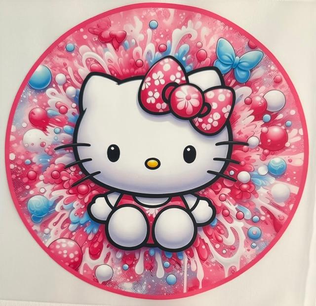 HK - in circle, pink bow