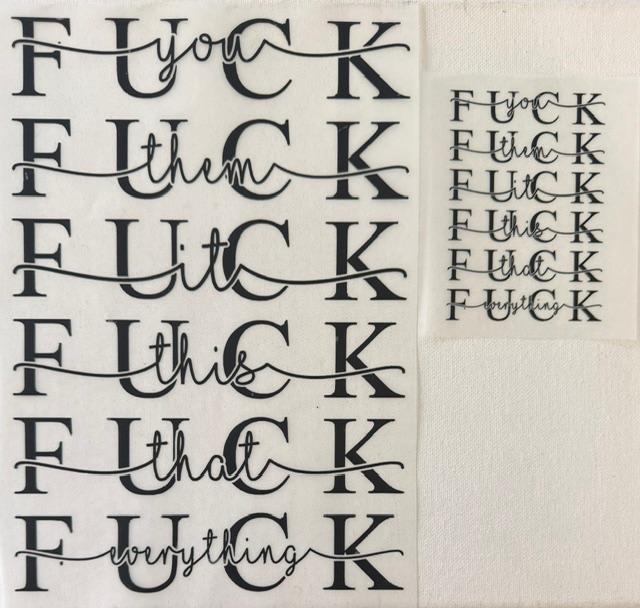 F-U F-them F-it F-that F-everyone - 2pc