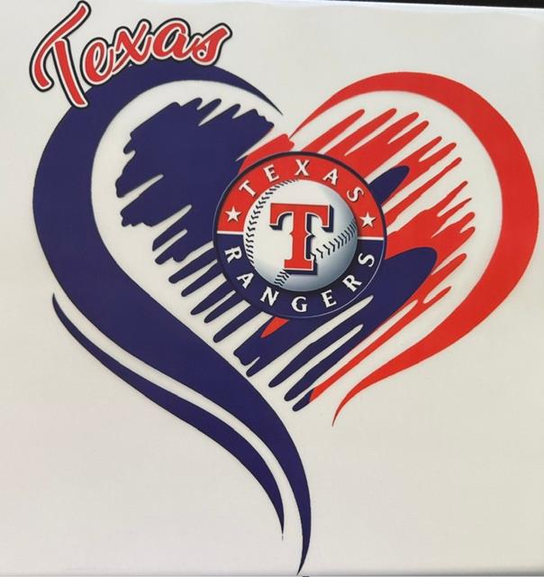 Texas Rangers - blue/red heart