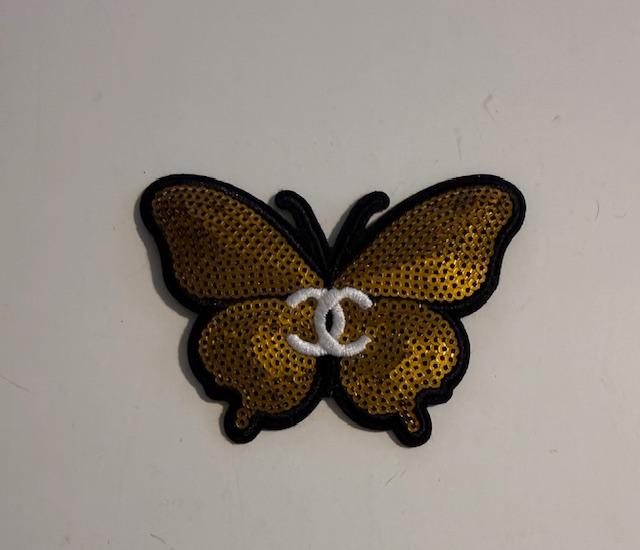 CC gold butterfly hat patch