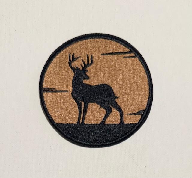 Tan Deer Deer round hat patch