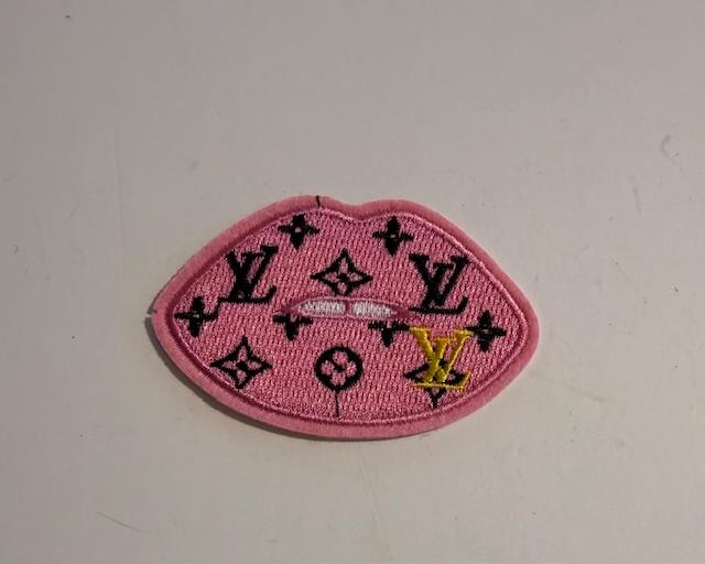 LV pink lips hat patch