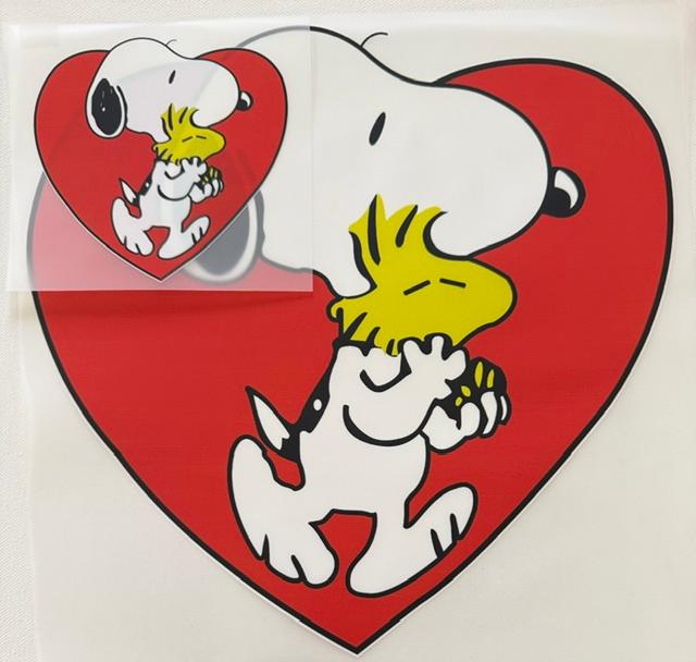 Snoopy holding Woodstock in red heart-2pc set