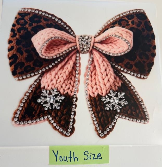 Cheeta Bow pink/brown yarn