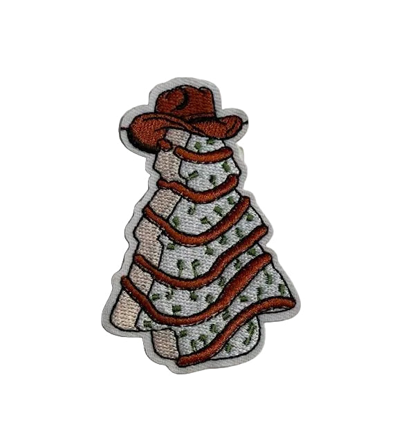 Christmas cake western hat patch