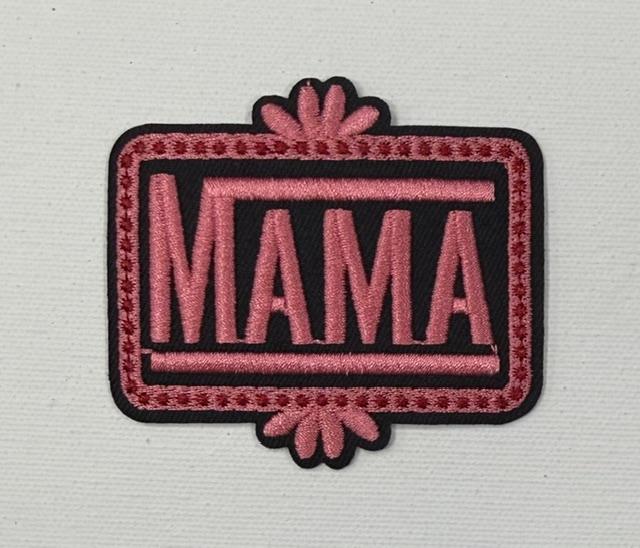 Mama hat patch-Pink, blk background