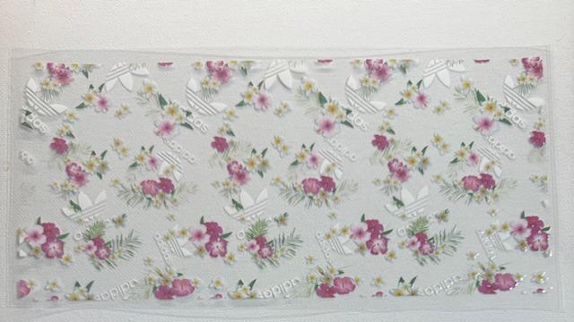 Adidas - pink & white flower collage
