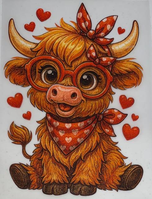 Valentines Cow with hearts