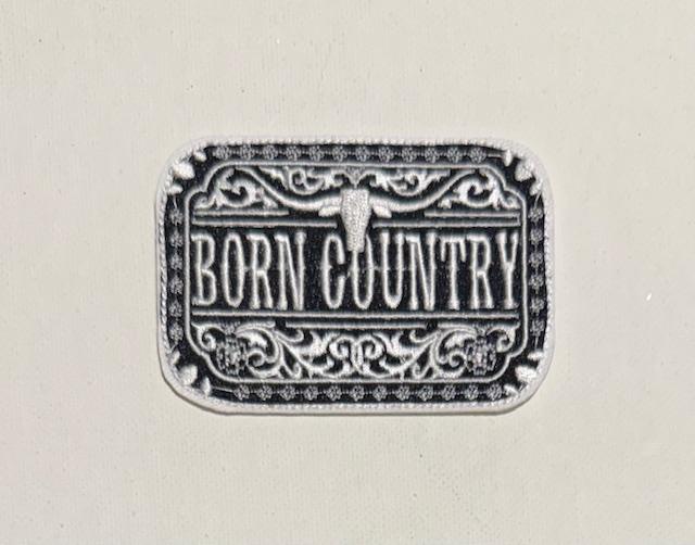 Born Country black/white hat patch
