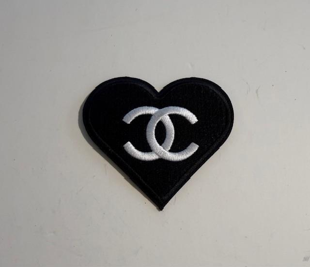 CC black heart hat patch