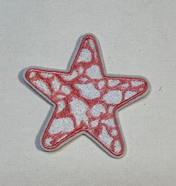 Pink/white marbled star hat patch