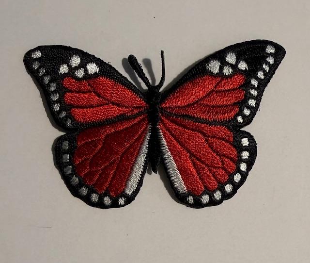 Red Butterfly hat patch