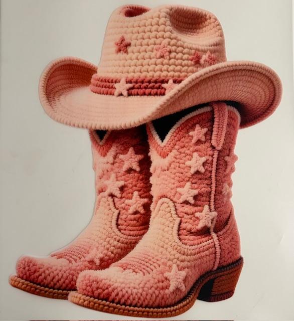 Pink hat & Boots-yarn