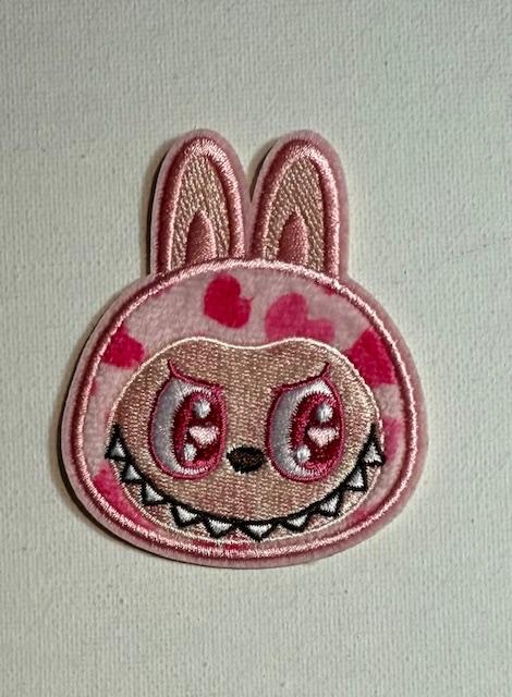 Labubu pink head patch