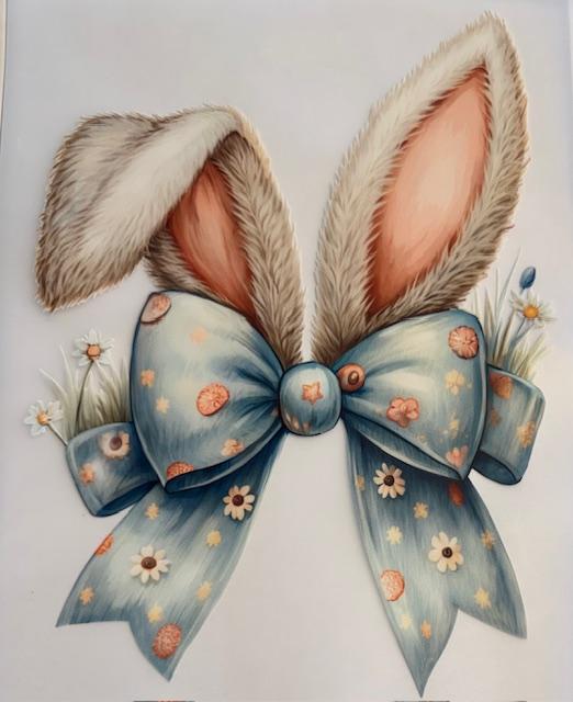 Bunny ears w/ blue bow